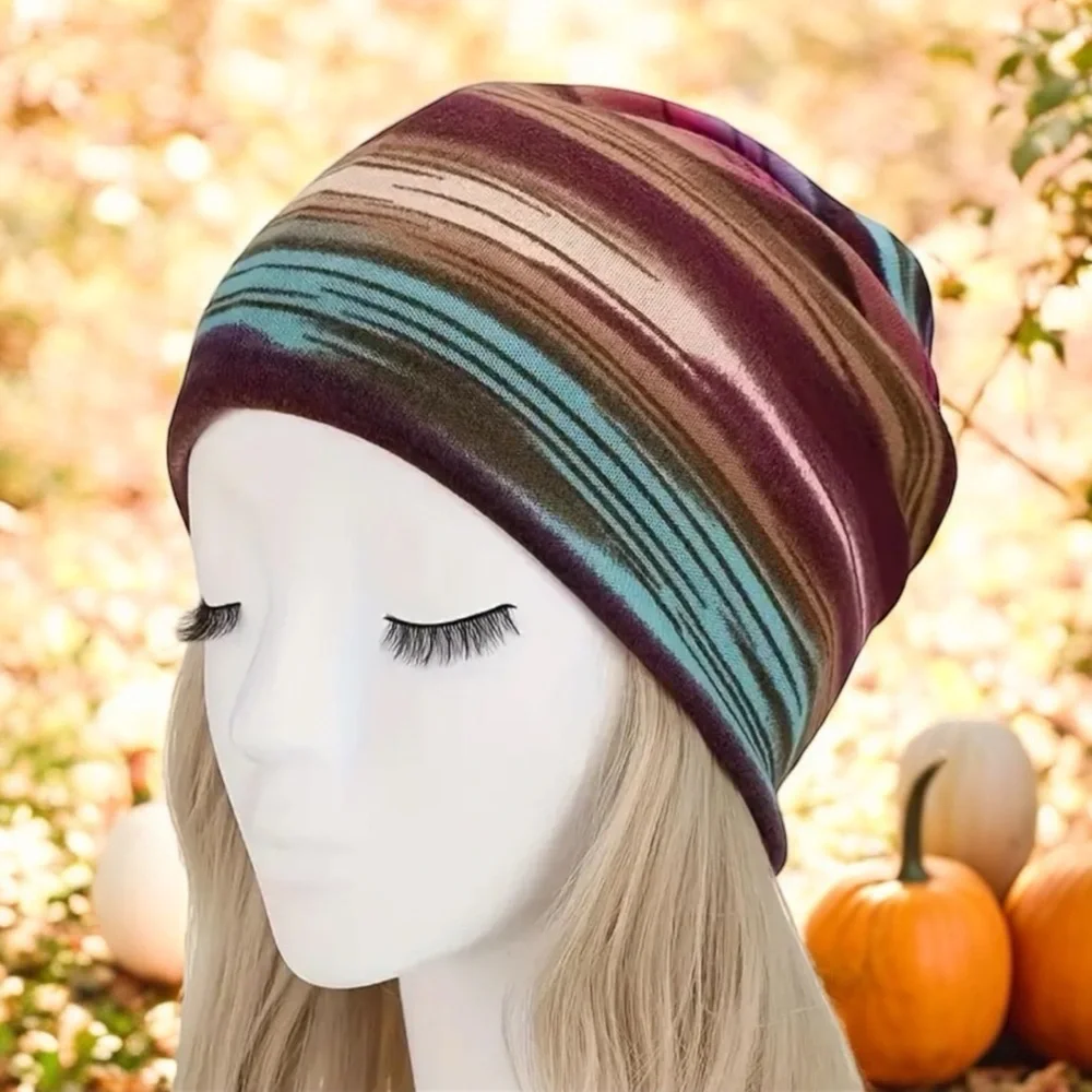 Colorful Pullover Convertible Hat‎ Unisex Casual Neck Hair Hoop Thin Beanie